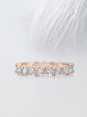 MARQUISE & ROUND CUT MOISSANITE FULL ETERNITY DIAMOND WEDDING BAND Mapple Gems
